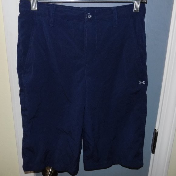 Under Armour Golf Shorts Heatgear Navy Blue Loose - Picture 1 of 3